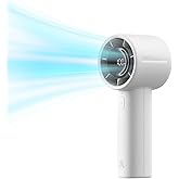 JISULIFE Handheld Turbo Fan Life10s, 5000mAh Rechargeable Portable Fans,Up to 28 Hours Working,5 Speed Strong Wind,Personal Mini Fan for Travel Outdoor Camping Beach Makeup（Gray）