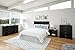 Ameriwood Home Crescent Point Queen Size Headboard, Black Oak
