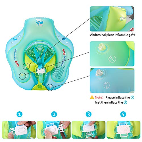 Delicacy Baby Swimming Float, Baby Inflatable Floats Ring Safety Belt Bathtub Swimming Pool Suitable for 6-36 Months,Size L [Upgraded Version] - Thumbnail 3