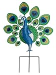Miles Kimball Peacock Lawn Stake by Maple Lane Creations