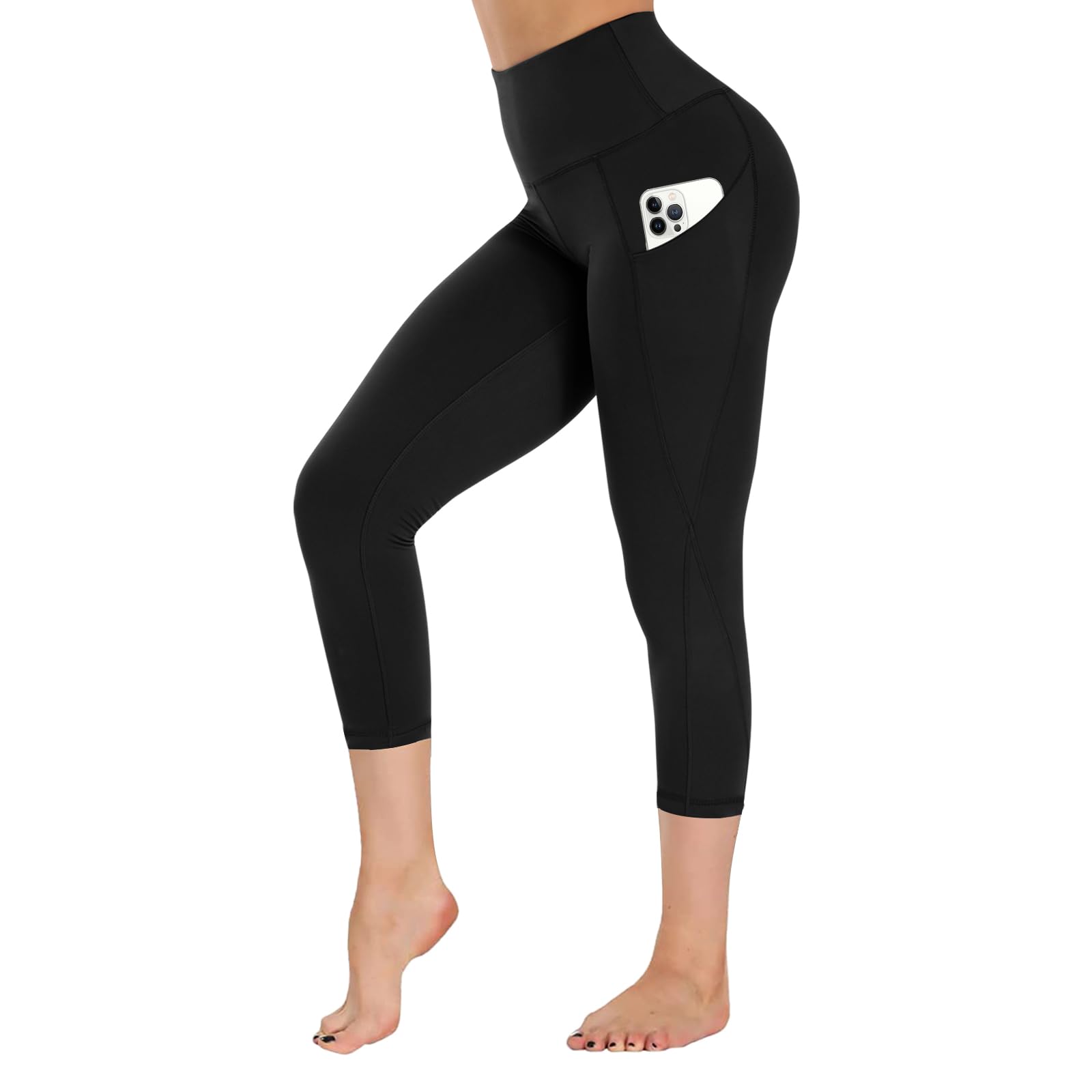 Photo 1 of (BAGGED) (LARGE) GAYHAY High Waist Yoga Pants with Pockets, Leggings for Women Tummy Control Compression Workout Leggings for Women Black size large