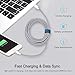 W&O Charger Cable 4 Pack (6Ft, 10Ft, Nylon Braided USB Charger Cord Compatible for iPhone (XR/XS Max/8/Plus/7/Plus/6/6S/5S/Se) Ipad iPod AirPod Nano Fast Charging or Data Syncing (Silver)