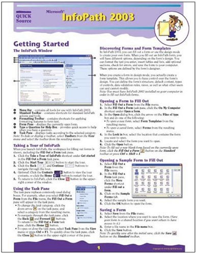 Microsoft InfoPath 2003 Quick Source Reference Guide by Quick Source