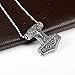 SINLEO Men's Stainless Steel Viking Norse Odin Thors Mjolnir Hammer Pendant Necklace 24inch Chain