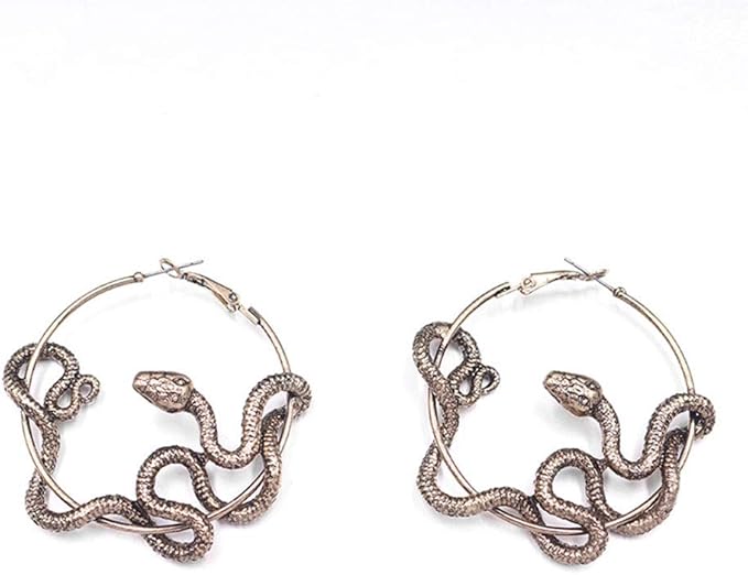 black snake hoop earrings