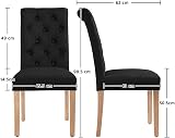 Yaheetech Upholstered Dining Chairs Set of 2 Black Fabric High Back view 3