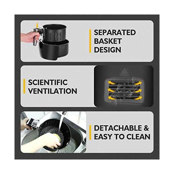 Air-Fryer-Vpcok-Health-Fryer-Oil-Free-and-Low-Fat-Cooking-1300-1500W-L-Black-Air-Fryer-Cookbook-Included Air Fryer Vpcok Health Fryer Oil Free and Low Fat Cooking, 1300-1500W, L, Black, Air Fryer Cookbook Included