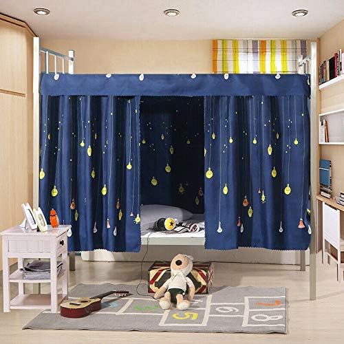 glhsklhdd Students Dormitory Thin Bunk Bed Curtain Lightproof Dustproof Single Bed Tent (2)