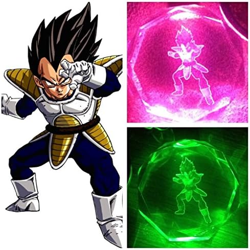 Design #4 Vegeta Dragon Ball Z Crystal Led KeyChain 7 Colors Changing Cycle