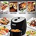 NutriChef Air Fryer Large Convection Oven Qt Capacity Stainless Steel Basket Electric Multi Cooker-1300 Watt High Power Oilless Kitchen Hot Toaster Cooker-3L Non Stick Teflon Fry, 3.7 quart, Black