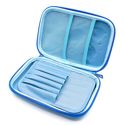 Angry Shark Boys Cool Pencil Case - Large Capacity Hardtop Pencil Box with Compartments - Colored Pencil Holder School Supply Organizer for Kids Girls Toddlers Children (Light Blue) - Thumbnail 4