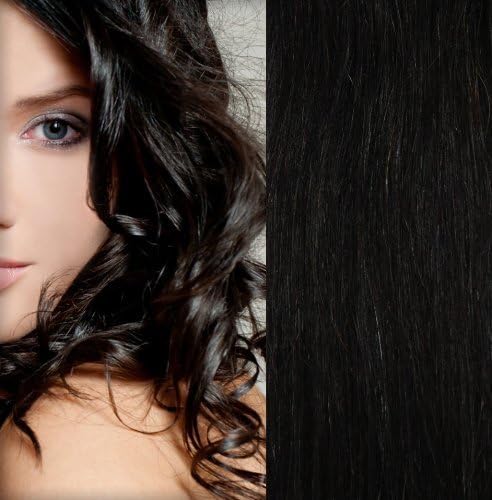 GoGoDiva Clip in Hair Extensions 100% Human Remy Hair 1b Natural Black colour 15 inches Length 90 grams hair weight by GoGoDiva