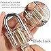 Sopoby Practice Lock Set, Transparent Training Cutaway Crystal Pin Tumbler Keyed Padlock for picking, 3-pack Common Locks for Locksmith Beginner
