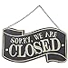 NIKKY HOME Rustic Double Sided Wooden Open and Closed Signs with Chain Hand, 11.87 x 0.37 x 10.87 Inches