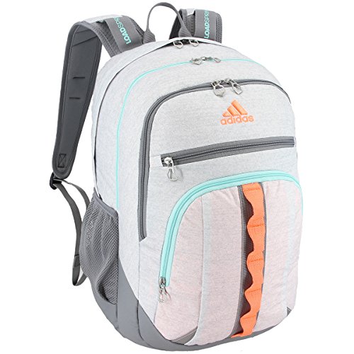 adidas Prime III Backpack, Jersey White/Grey/Flash Orange/Energy Aqua, One Size