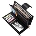 Women's Wallet Long Zipper Pu Leather Clutch Wallet Coin Purse With Magnetic Button