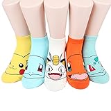 Socksense Choice Famous Japanese Series Animation Print Crew Socks (Pokemon_5pairs)