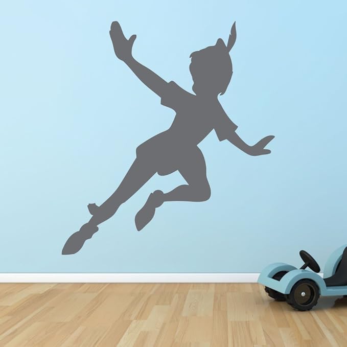 Peter Pan Shadow Childrens Wall Stencil Sticker Large Primrose