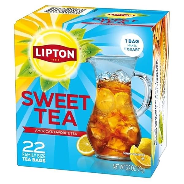 LIPTON SOUTHERN SWEET ICED TEA BAGS, FAMILY SIZE ZERO CALORIES, 132 TOTAL BAGS 22 CT – PACK