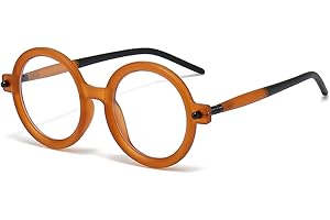 Gleyemor Retro Round Glasses for Men Women Vintage Circle Glasses Frames Costume Cosplay Eyeglasses Anti Blue Light Lens