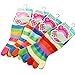 Qianle 3 Pairs Unisex Children Rainbow Split 5 Toes Socks Kids Socks