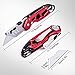 Professional Box Cutter Folding Utility Knife, E-PRANCE Pocket Carpet Knife with 14 Replaceable SK5 Stainless Steel Blades, Easy Release Button, Quick Change and Locking Razor Knife (Red2)