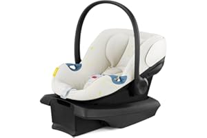 Cybex Aton G Infant Car Seat with Linear Side-Impact Protection, 11-Position Adjustable Headrest, in-Shell Ventilation, Easy-in Buckle, Safelock Base, Seashell Beige