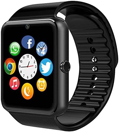 CXYP Touch-Screen Bluetooth Smart Watch with Camera SIM Card / TF Card Slot,NFC,Music Player,Call/SMS/Twiter/Facebook Bluetooth Push,Fitness Wristwatch for iPhone Samsung Huawei Android Phones (Black)