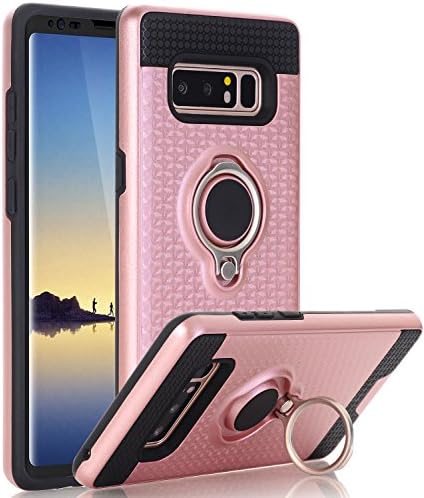 Galaxy Note 8 Case, WALAGO Note 8 Case With Ring Holder Kickstand Armor Dual Layer Heavy Duty Protection Compatible with Magnetic Car Mount Cover for Samsung Galaxy Note 8 [Rose Gold]
