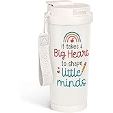 SANDJEST Teacher Tumbler - Stainless Steel 2-in-1 Lid Coffee Tumbler 18 oz, Insulated Travel Mug Appreciation Gift for Women, Teacher's Day, Birthday Christmas Graduation