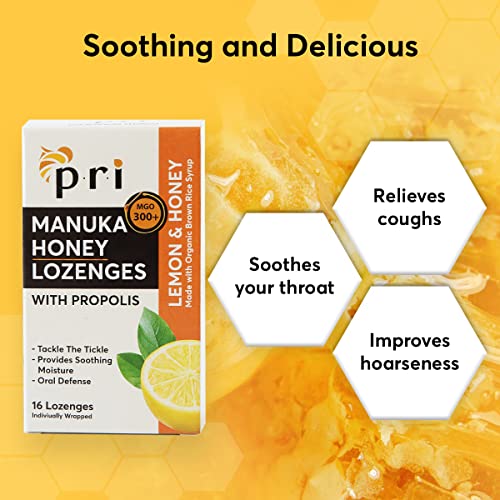 PRI Manuka Honey Lozenges with Propolis, Soothing Cough and Throat