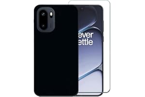 Covthch for OnePlus 15R Phone Case with Screen Protector, Black Flexible Slim Thin TPU with Reinforced Corner Shock Absorptio