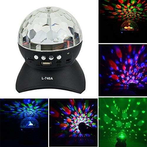 IVIDZ Mini Disco DJ Stage Lighting LED RGB Crystal Rotating Special Effects Lighting, Aux Input TF Card Music Player and Wireless Bluetooth Speaker for （KTV, Christmas Parties, Party, Weddings, Clubs, Bars, Disco, DJ）