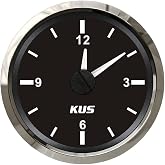 Kus Guaranteed 2" Auto Marine Clock Gauge 12-Hour Format Meter with Backlight 52mm Diameter 12V 24V