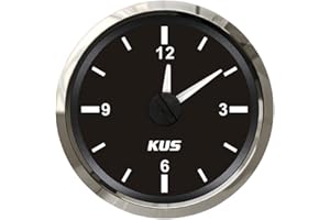 Kus Guaranteed 2" Auto Marine Clock Gauge 12-Hour Format Meter with Backlight 52mm Diameter 12V 24V