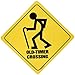 Laid Back Old-Timer Crossing Sign, 11 by 11-Inch