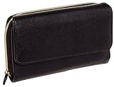 Mundi Womens My Big Fat Safe Keeper RFID Clutch Wallet w/Calculator (Black w/Gold Accents)