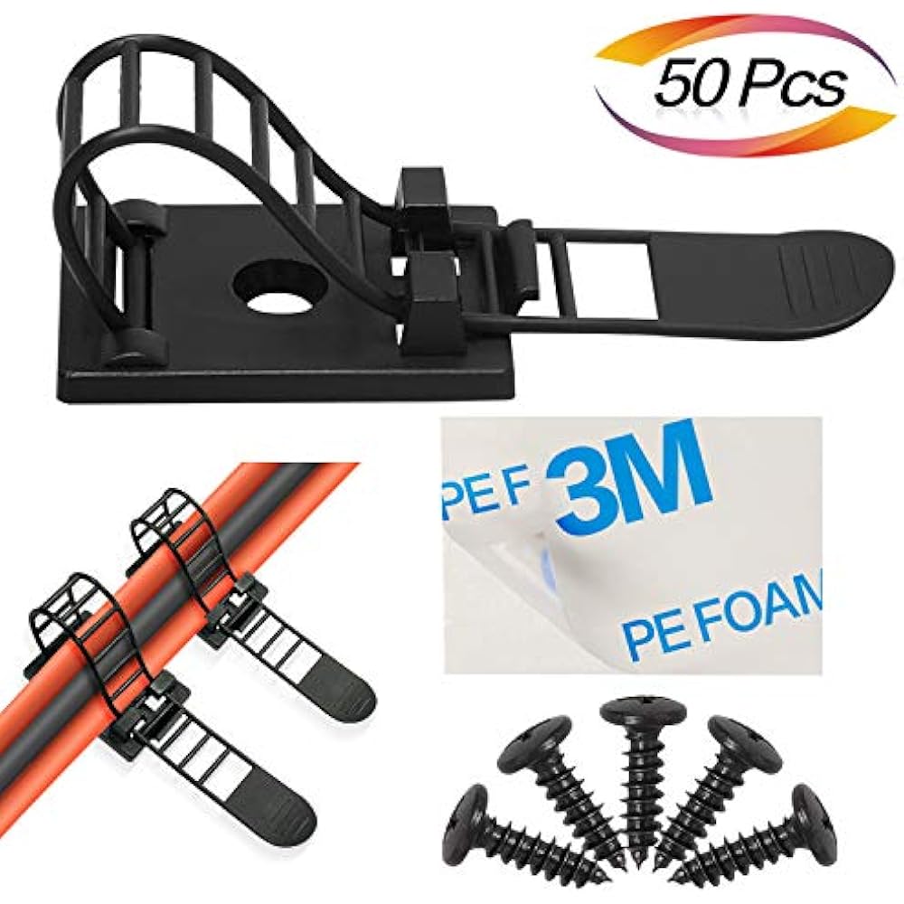 Adjustable SelfAdhesive Nylon Cable Tie Mounts Straps With Optional