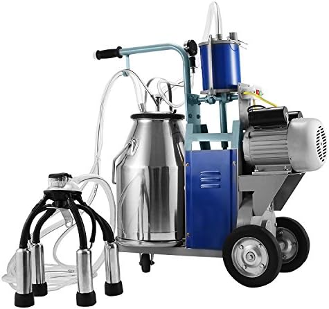 Forkwin Milking Machine for Cows and Goats Milker Machine with Capacity of 10-12 Cows per Hour Milker with 25L Milking Bucket Milk Machine Electric (for Cow and Goat)