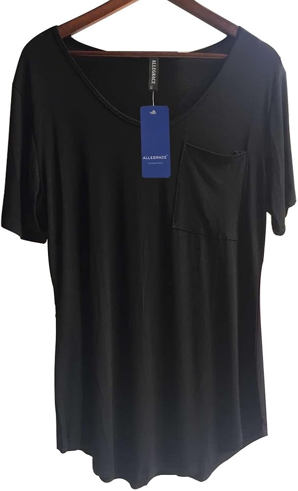 Allegrace Womens Casual Scoop Collar Plus Size T Shirts Summer Tops Tee: Clothing
