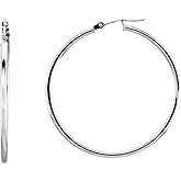 14k White Gold 40mm Hoop Earrings (40mm x 2mm)