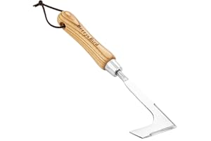 Berry&Bird Crack Weeder, Crevice Weeding Tool, 11.2" Stainless Steel Manual Weeder, L-Shaped Side-Walk Puller Spatula, Grass Cutter Knife, Weeding Sickle for Garden Lawn Yard Patio Terrace Paving Moss