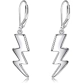 YAFEINI Lightning Bolt Earrings 925 Sterling Silver Lightning Drop Leverback Earrings Jewelry Gifts for Women