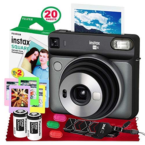 Fujifilm instax Square SQ6 Instant Film Camera (Graphite Gray) + 20