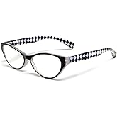 Calabria Emily Womens Cateye Reading Glasses Stylish Trendy Fashion Eyeglasses Cat Eye Single Power Readers Distortion Free