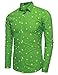 Coofandy Mens Fashion Slim Fit Turn Down Collar Long Sleeve Star Print Casual Shirts