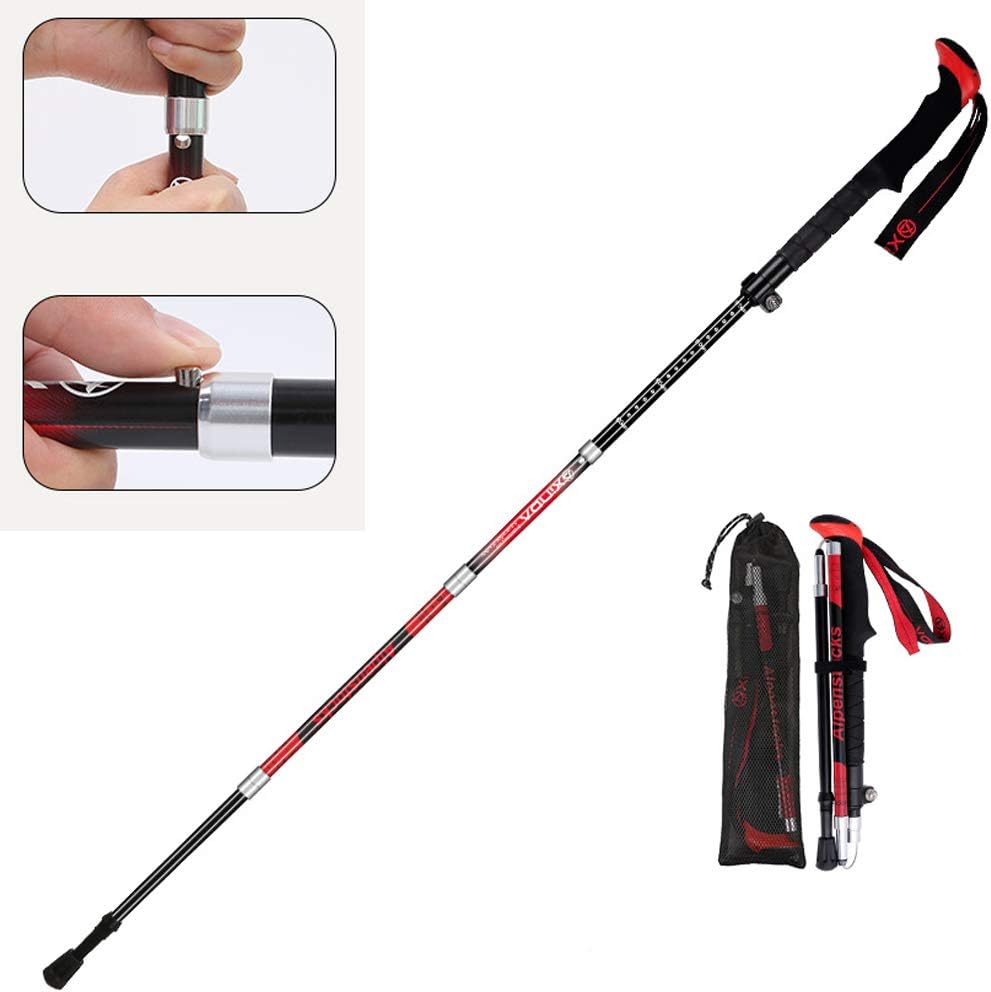 Ckssyao Hiking Pole, Collapsible Hiking Stick UltraLight, Rubber Non