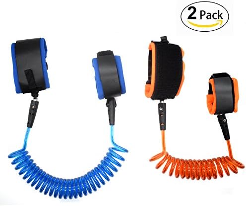 Upgraded Anti Lost Wrist Link, Double Layer Safety Velcro Wristband with Breathable Cotton Straps for Children, Toddlers, Babies &amp; Kids, 2 Pack(8.2 ft Blue and 4.92 ft Orange)