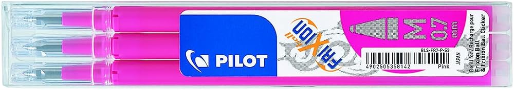 Pilot Frixion Refills 0.7mm Pink Pack of 3