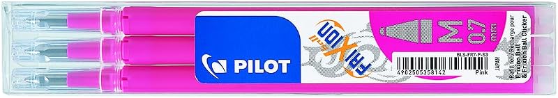 Pilot Frixion Refills 0.7mm Pink Pack of 3